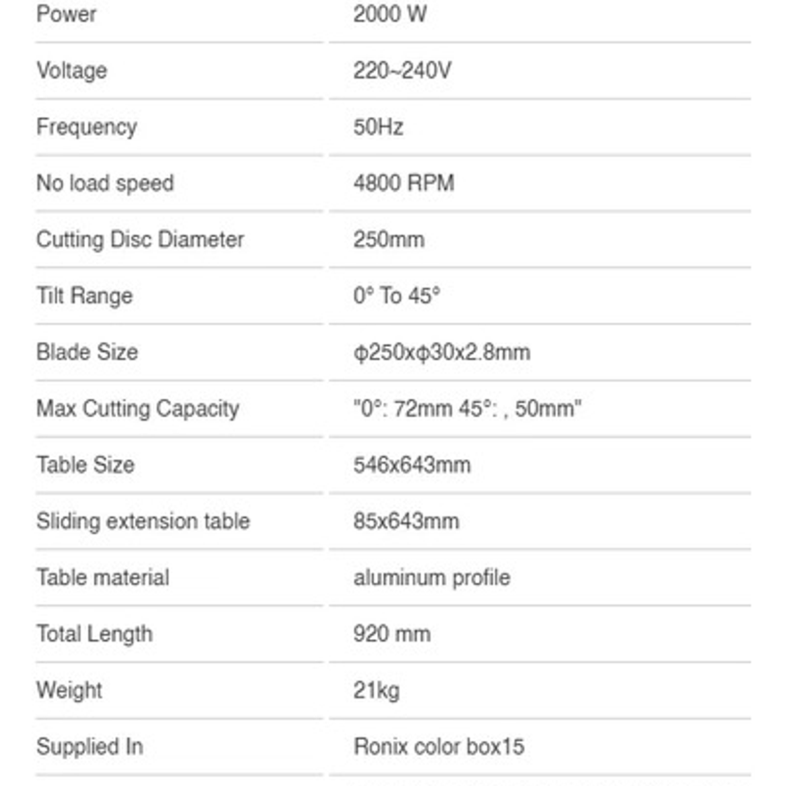 Sierra Banco Ronix 5604 2000w Mesa Extensible Largo Ajustabl 3
