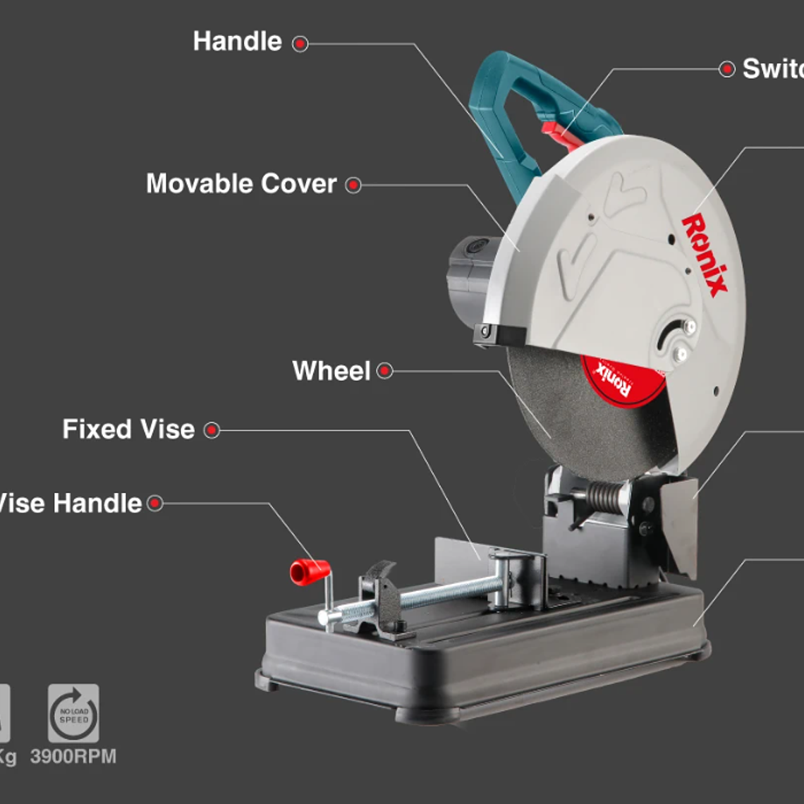 Tronzadora Ronix5905  2400w Profesional 14 Pulgadas 5