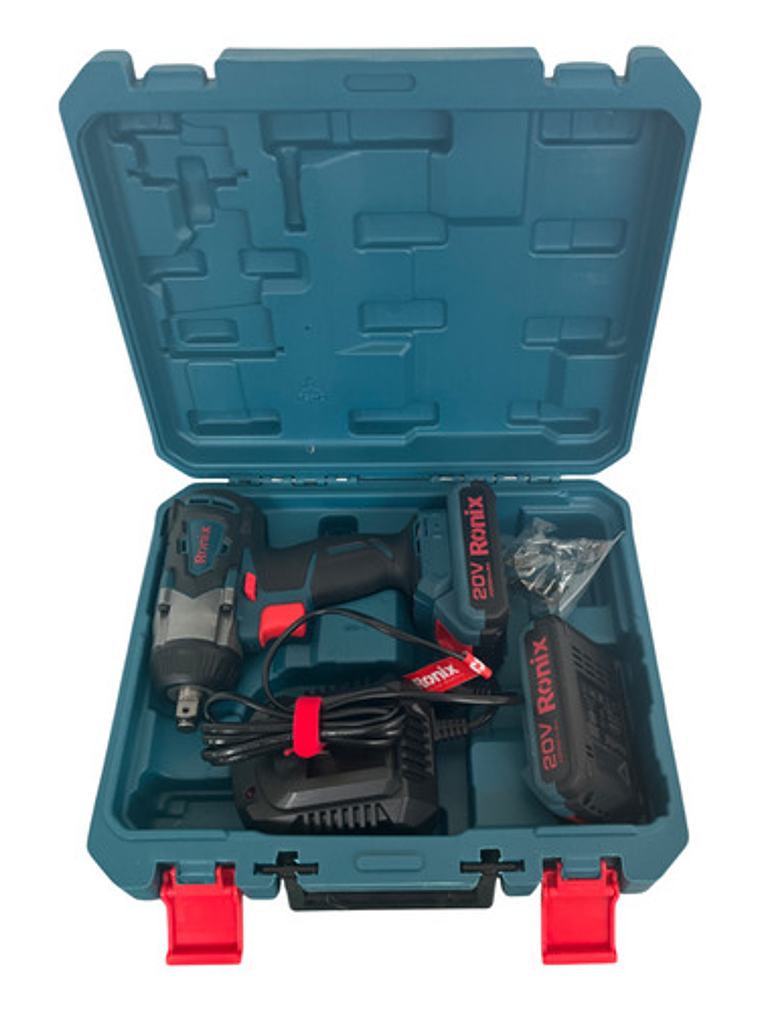 Pistola Llave Impacto Ronix 8907k + 2 Bat + Maletín + Cargad 2