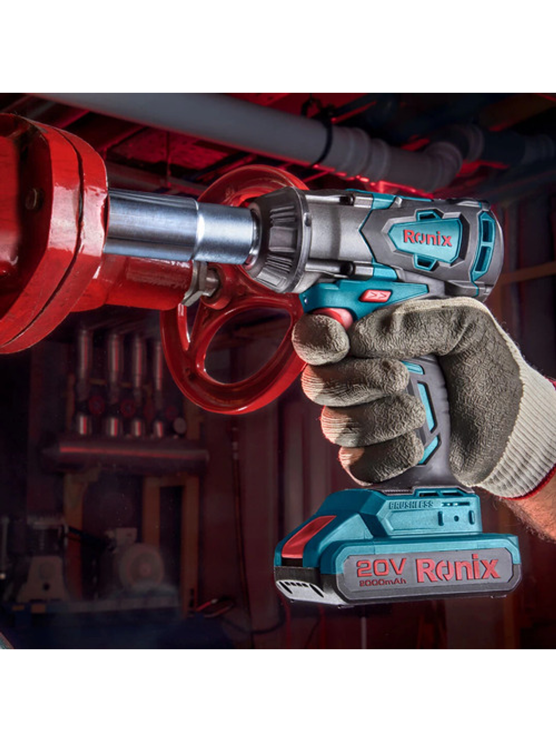 Pistola Llave Impacto Ronix 8907k + 2 Bat + Maletín + Cargad 9