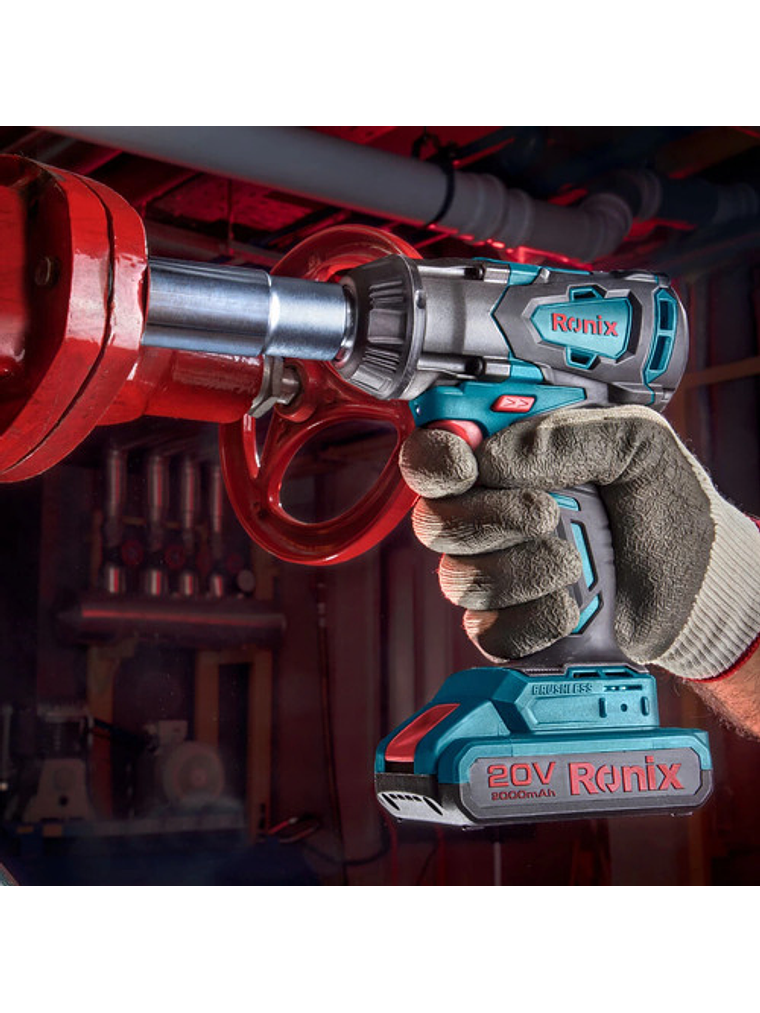 Pistola Llave Impacto Ronix 8907k + 2 Bat + Maletín + Cargad 9