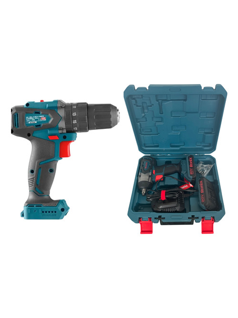 Taladro + Llave De Impacto + Maletín + 2 Bat 2a + Cargador 1