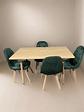 Comedor 4 Sillas Capitoné Verde + Mesa Nordic Madera 120x70 - Miniatura 2