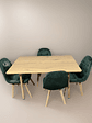 Comedor 4 Sillas Capitoné Verde + Mesa Nordic Madera 120x70 - Miniatura 3