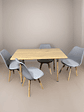 Comedor 4 Sillas Tulipa Gris + Mesa Nordic Madera 120x70 - Miniatura 2
