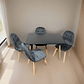 Comedor 4 Sillas Capitone Verde + Mesa Nordic Negra  100x60 - Miniatura 3