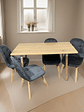 Comedor Con 4 Sillas Capitone Gris + Mesa Nordic 120x60 - Miniatura 3