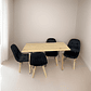 Comedor Con 4 Sillas Capitone Negra + Mesa Nordic 120x60 - Miniatura 1