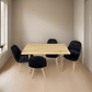 Comedor Con 4 Sillas Capitone Negra + Mesa Nordic 120x60 - Miniatura 2