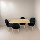 Comedor Con 4 Sillas Capitone Negra + Mesa Nordic 120x60 - Miniatura 3