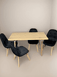 Comedor Con 4 Sillas Capitone Negra + Mesa Nordic 120x60 - Miniatura 4
