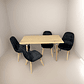 Comedor Con 4 Sillas Capitone Negra + Mesa Nordic 120x60 - Miniatura 4