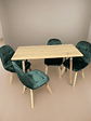 Comedor Con 4 Sillas Capitone Verde + Mesa Nordic 120x60 - Miniatura 1