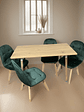 Comedor Con 4 Sillas Capitone Verde + Mesa Nordic 120x60 - Miniatura 2