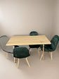 Comedor Con 4 Sillas Capitone Verde + Mesa Nordic 120x60 - Miniatura 3