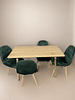 Comedor Con 4 Sillas Capitone Verde + Mesa Nordic 120x60 - Miniatura 4