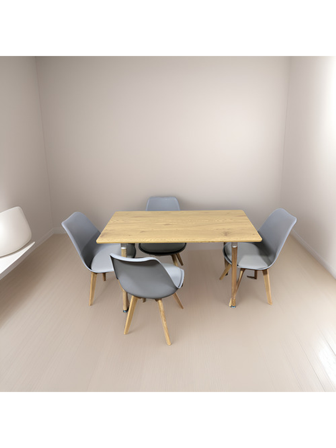 Comedor Con 4 Sillas Tulipa Gris  + Mesa Nordic 120x60 3