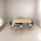 Comedor Con 4 Sillas Tulipa Gris  + Mesa Nordic 120x60 - Miniatura 3