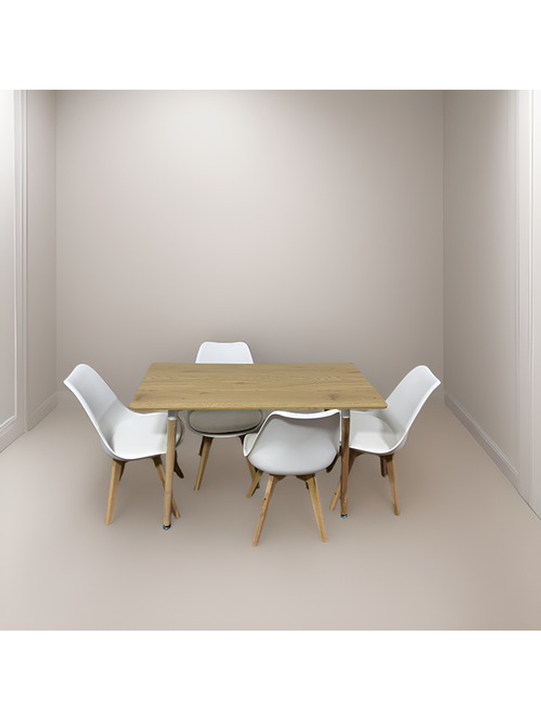 Comedor Con 4 Sillas Tulipa Blanca  + Mesa Nordic 120x60 3
