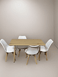 Comedor Con 4 Sillas Tulipa Blanca  + Mesa Nordic 120x60 - Miniatura 3