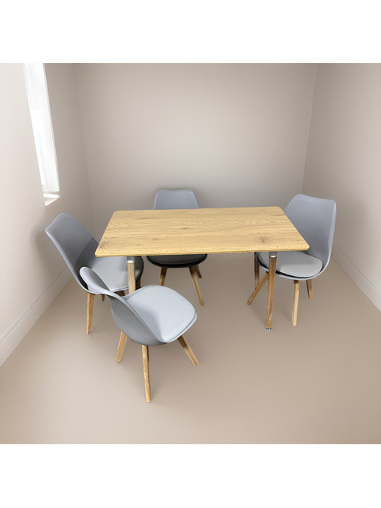 Comedor Con 4 Sillas Tulipa Blanca  + Mesa Nordic 120x60 4