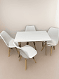 Comedor 4 Sillas Blanca Tulipa  + Mesa Nordic Blanca 100x60 - Miniatura 1