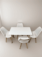 Comedor 4 Sillas Blanca Tulipa  + Mesa Nordic Blanca 100x60 - Miniatura 2