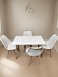 Comedor 4 Sillas Blanca Tulipa  + Mesa Nordic Blanca 100x60 - Miniatura 3