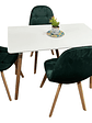 Comedor 4 Sillas Capitone Felpa Negra Mesa Nordic 100x60 Neg - Miniatura 2