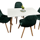 Comedor 4 Sillas Capitone Felpa Negra Mesa Nordic 100x60 Neg - Miniatura 2
