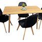 Comedor Con 4 Sillas Capitone Negras + Mesa Nordic Madera  120x70 - Miniatura 1