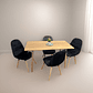Comedor Con 4 Sillas Capitone Negras + Mesa Nordic Madera  120x70 - Miniatura 2