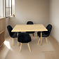Comedor Con 4 Sillas Capitone Negras + Mesa Nordic Madera  120x70 - Miniatura 4