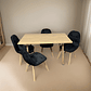 Comedor Con 4 Sillas Capitone Negras + Mesa Nordic Madera  120x70 - Miniatura 5