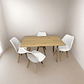 Comedor Con 4 Sillas Tulipa  + Mesa Nordic 120x70 - Miniatura 3