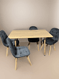 Comedor 4 Sillas Capitoné Gris + Mesa Nordic Madera 120x70 - Miniatura 2