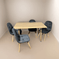 Comedor 4 Sillas Capitoné Gris + Mesa Nordic Madera 120x70 - Miniatura 2