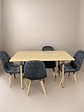 Comedor 4 Sillas Capitoné Gris + Mesa Nordic Madera 120x70 - Miniatura 3