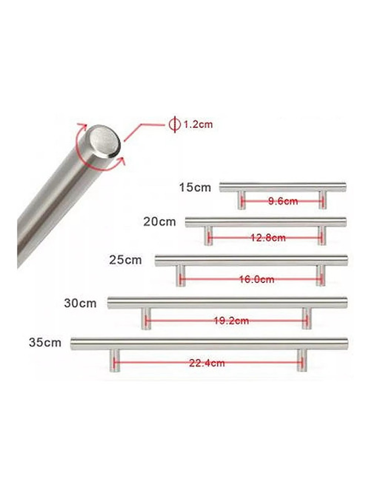 Pack 10 Tiradores Madrid Sevillano 96/140 Metal Inoxidable 4