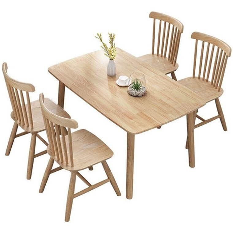 Mesa Con 4 Sillas Windsor Madera Original 120x70 1