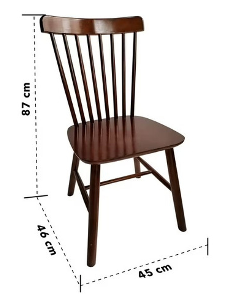 Silla Windsor Madera Original  Color Nogal Set 2 Unidades 2