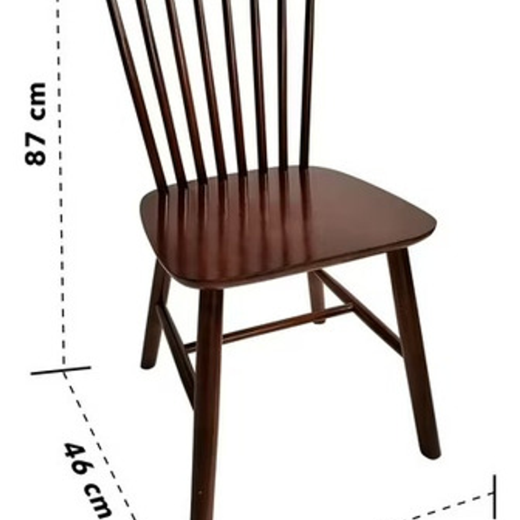 Silla Windsor Madera Original  Color Nogal Set 2 Unidades 2
