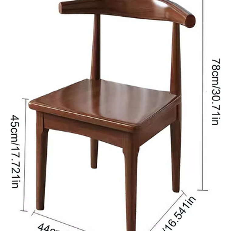 Silla Windsor Bistró Madera Color Nogal Set 2 Unidades 3