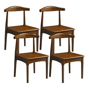 Silla Windsor Bistró Madera Color Nogal Set 4 Unidades