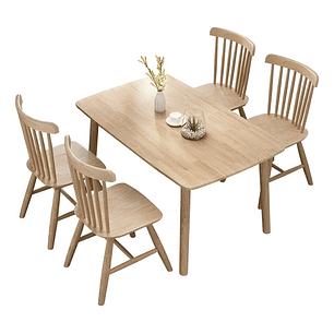 Mesa Con 4 Sillas Windsor Madera Original 140x80