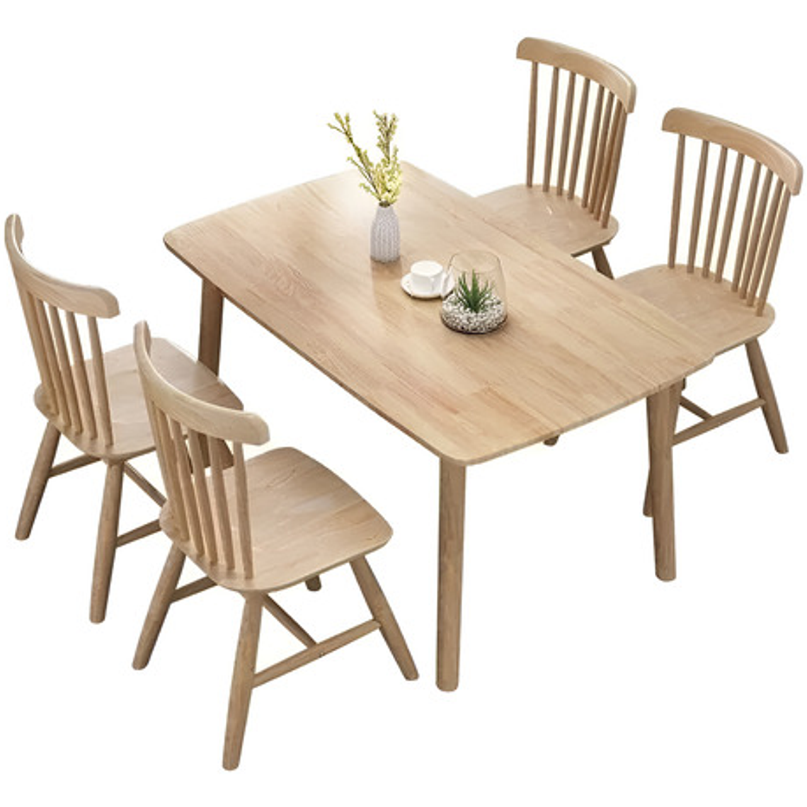 Mesa Con 4 Sillas Windsor Madera Original 140x80 1