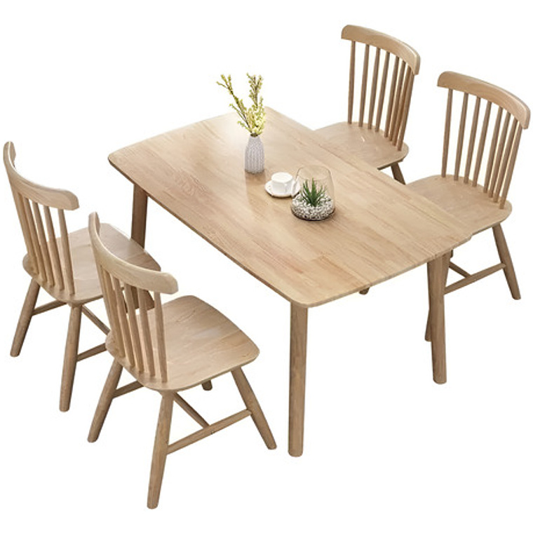 Mesa Con 4 Sillas Windsor Madera Original 140x80 1