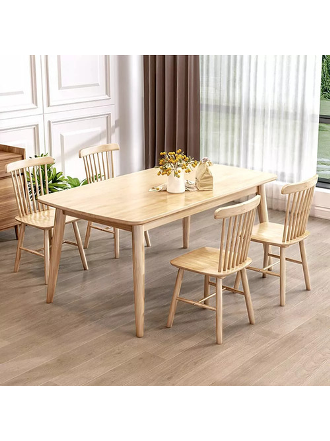 Mesa Con 4 Sillas Windsor Madera Original 140x80 2