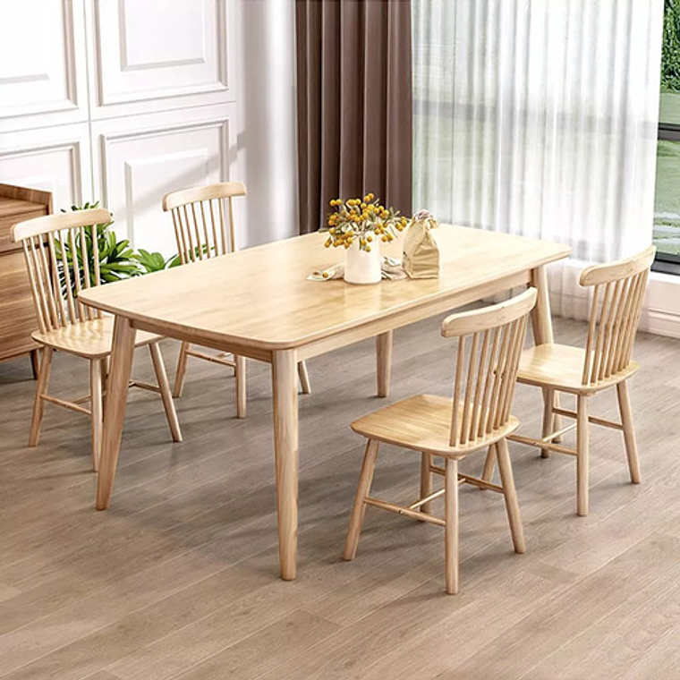 Mesa Con 4 Sillas Windsor Madera Original 150x80 2