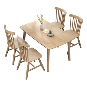 Mesa Con 4 Sillas Windsor Madera Original 160x80